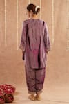 Shop_Label Muslin_Purple Satin Silk Embellished Fringe Rat Rani Lace Detailed Kurta Set With Potli _at_Aza_Fashions