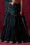 Buy_LASHKARAA_Green Satin Embroidered Sequin Square Blouse Lehenga Set _Online_at_Aza_Fashions