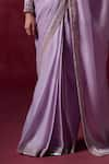 Buy_LASHKARAA_Purple Silk Embroidered Zari V Neck Hem Saree With Blouse _Online_at_Aza_Fashions