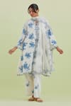 Buy_Kora_Off White Kurta And Pant Handspun Handwoven Cotton Hand Block Print A-line Set _at_Aza_Fashions