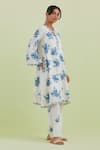 Kora_Off White Kurta And Pant Handspun Handwoven Cotton Hand Block Print A-line Set _at_Aza_Fashions