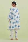 Shop_Kora_Off White Kurta And Pant Handspun Handwoven Cotton Hand Block Print A-line Set _at_Aza_Fashions