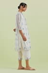 Buy_Kora_Off White Silk, Chanderi, Cotton Floral Hand Block Print Kurta With Pant _Online_at_Aza_Fashions