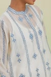 Kora_Off White Silk, Chanderi, Cotton Floral Hand Block Print Kurta With Pant _at_Aza_Fashions