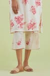 Kora_Off White Kurta And Pant Handspun Handwoven Cotton Hand Block Print Floral With _Online_at_Aza_Fashions