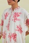 Shop_Kora_Off White Kurta And Pant Handspun Handwoven Cotton Hand Block Print Floral With _Online_at_Aza_Fashions