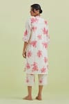 Shop_Kora_Off White Kurta And Pant Handspun Handwoven Cotton Hand Block Print Floral With _at_Aza_Fashions