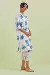 Shop_Kora_Off White Handloom , Embroidery Floral Boota Print Kurta Pant Set _Online_at_Aza_Fashions