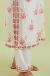 Buy_Kora_Off White Silk, Cotton, Chanderi Embroidery Hand Block Print Kurta Pant Set 