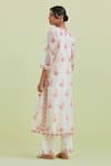Shop_Kora_Off White Silk, Cotton, Chanderi Embroidery Hand Block Print Kurta Pant Set _at_Aza_Fashions