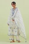 Buy_Kora_Off White Silk, Chanderi, Cotton Mirrors, Hand Block Print Kurta Pant Set _at_Aza_Fashions