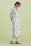 Kora_Off White Silk, Chanderi, Cotton Mirrors, Hand Block Print Kurta Pant Set _at_Aza_Fashions