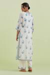 Shop_Kora_Off White Silk, Chanderi, Cotton Mirrors, Hand Block Print Kurta Pant Set _at_Aza_Fashions