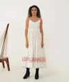 Buy_Indigo Dreams_Ivory 100% Cotton Handwoven Jamdani Scalloped V Kora Dress With Belt _at_Aza_Fashions