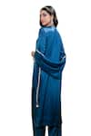 Buy_Sheela Suthar_Blue Silk Slub Satin Embroidery Tassel Lotus Zardosi Straight Kurta And Pant Set 