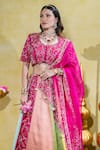 Sheela Suthar_Multi Color Silk Slub Satin Embroidery Tassel Padmini Lotus Kalidar Lehenga Set _Online_at_Aza_Fashions