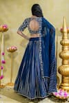 Shop_Sheela Suthar_Blue Soft Organza Embroidery Tassel Cutwork Lotus Zardosi Kalidar Lehenga Set _at_Aza_Fashions