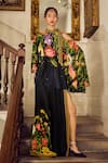 Buy_Limerick by Abirr N' Nanki_Black Crepe Printed Botanical High Marcella Top And Pant Co-ord Set _at_Aza_Fashions