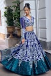 Buy_Limerick by Abirr N' Nanki_Floral V Neck Yana Pattern Lehenga Set _at_Aza_Fashions