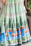 Buy_Limerick by Abirr N' Nanki_Green Habutai Silk Printed Forest Halter Arlene Lehenga Set _Online_at_Aza_Fashions