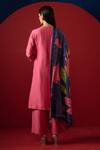 Shop Saundh Pink Kurta And Pant Viscose & Linen Printed Floral Round Nomi Pintucked Set at Aza Fashions Shop_Saundh_Pink Kurta And Pant Viscose & Linen Printed Floral Round Nomi Pintucked Set _at_Aza_Fashions