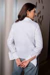 Shop_saangi by shubhangi_White Pure Cotton Collar Solid Front Button Down Shirt _at_Aza_Fashions