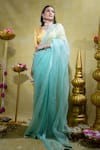 Buy_Sheela Suthar_Yellow Soft Organza Embroidery Tassel Queen Lotus Zardosi Saree With Blouse _at_Aza_Fashions