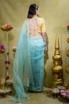 Shop_Sheela Suthar_Yellow Soft Organza Embroidery Tassel Queen Lotus Zardosi Saree With Blouse _at_Aza_Fashions