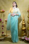 Shop_Sheela Suthar_Yellow Soft Organza Embroidery Tassel Queen Lotus Zardosi Saree With Blouse _Online_at_Aza_Fashions