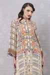 Shop_Niki Mahajan_Beige Crepe Printed Vintage Floral Round Abstract Kurta With Pant _Online_at_Aza_Fashions