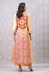 Shop_Niki Mahajan_Orange Crepe Handblock Printed Vintage Beads Embroidered A-line Kurta With Pant _at_Aza_Fashions