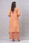 Shop_Niki Mahajan_Orange Crepe Handblock Printed Abstract Round Kurta With Pant _at_Aza_Fashions