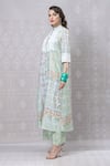 Buy_Niki Mahajan_Blue Crepe Hand Block Vintage Print Kurta With Pant _Online_at_Aza_Fashions