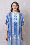 Buy_Niki Mahajan_Blue Crepe Hand Block Vintage Round Kurta And Pant Set 