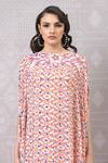 Buy_Niki Mahajan_Pink Crepe Hand Block Vintage Boat Embroidered Kurta And Pant Set 