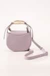 WAGON HORSE_Purple Baby Labios Rectangle Shaped Bag _Online_at_Aza_Fashions