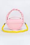 Shop_WAGON HORSE_Pink Cielo Luxe Half Crescent Shaped Bag _at_Aza_Fashions