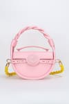 WAGON HORSE_Pink Cielo Luxe Half Crescent Shaped Bag _Online_at_Aza_Fashions