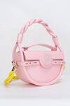 Shop_WAGON HORSE_Pink Cielo Luxe Half Crescent Shaped Bag _Online_at_Aza_Fashions