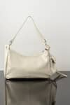 Shop_WAGON HORSE_White Glam Metallic Rectangle Shaped Bag _at_Aza_Fashions