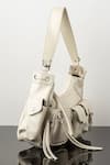 Buy_WAGON HORSE_White Glam Metallic Rectangle Shaped Bag _Online_at_Aza_Fashions