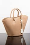 WAGON HORSE_Beige On The Go Tote Bag _at_Aza_Fashions