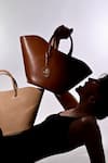 Shop_WAGON HORSE_Brown On The Go Plain Tote Bag _Online_at_Aza_Fashions