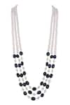 Shop_Riana Jewellery_Blue Sapphire Gemstone Pearl Layered Mala _at_Aza_Fashions