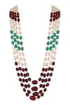 Shop_Riana Jewellery_Multi Color Semi Precious Beads Gemstone Mala _at_Aza_Fashions