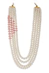 Shop_Riana Jewellery_Pink Pearl Abstract Layered Mala _at_Aza_Fashions