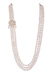 Shop_Riana Jewellery_White Pearl Floral Ornamented Layered Mala _at_Aza_Fashions