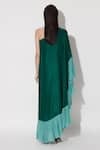 Shop_Twinkle Hanspal_Green Silk Frill High Cleo Detailed Maxi Dress _at_Aza_Fashions