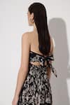 Shop_Twinkle Hanspal_Black Georgette Printed Floral Halter Harlow Dress _Online_at_Aza_Fashions