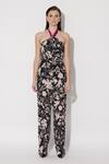 Buy_Twinkle Hanspal_Black Crepe Printed Floral Halter Jane Jumpsuit _at_Aza_Fashions